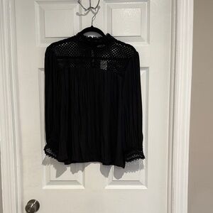 GAP Black Women's Blouse with Lace Detail